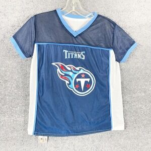 Tennessee Titans Flag Football Jersey Boys Medium M Blue White Reversible NFL‎